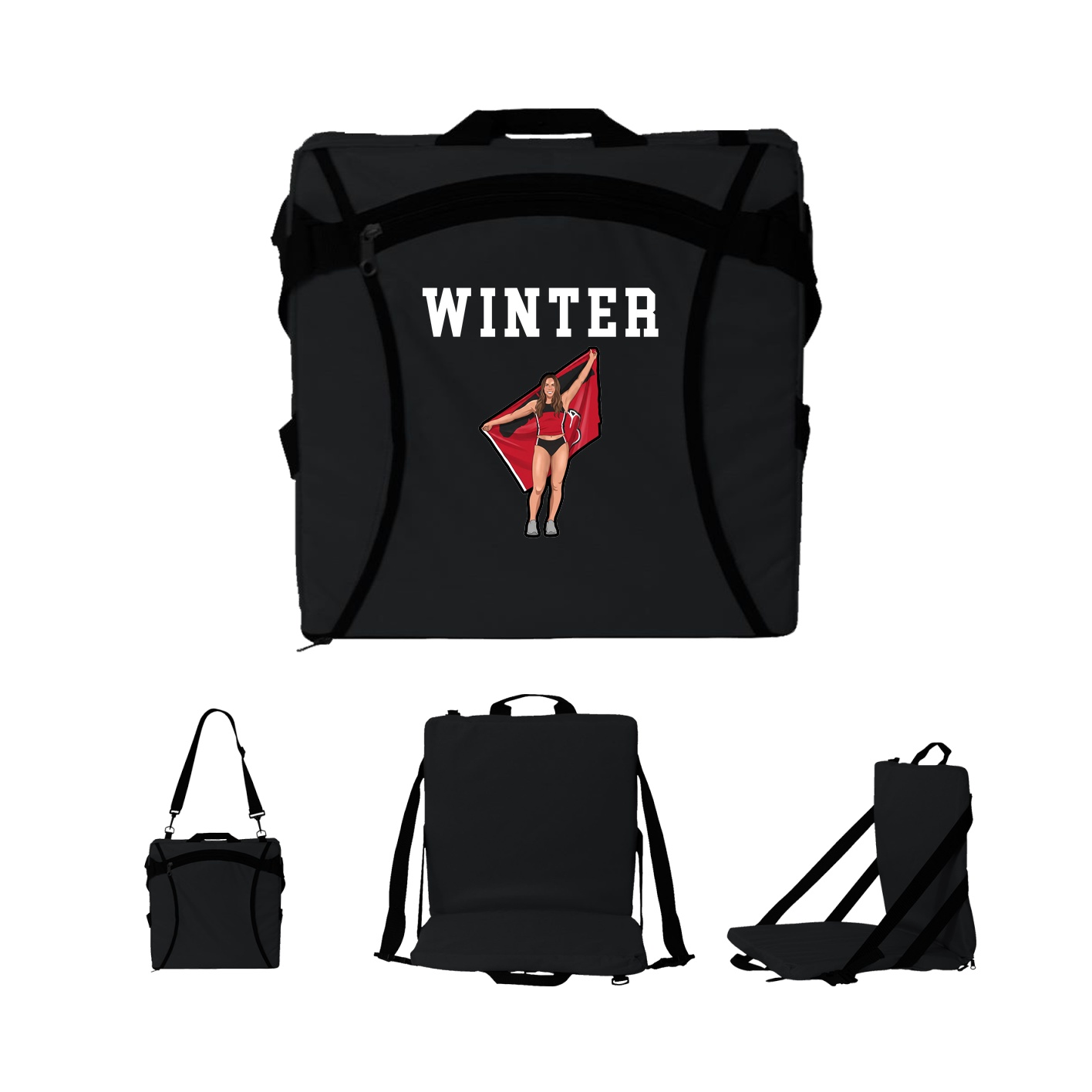 Folding Stadium Seat — Shirsey in Black