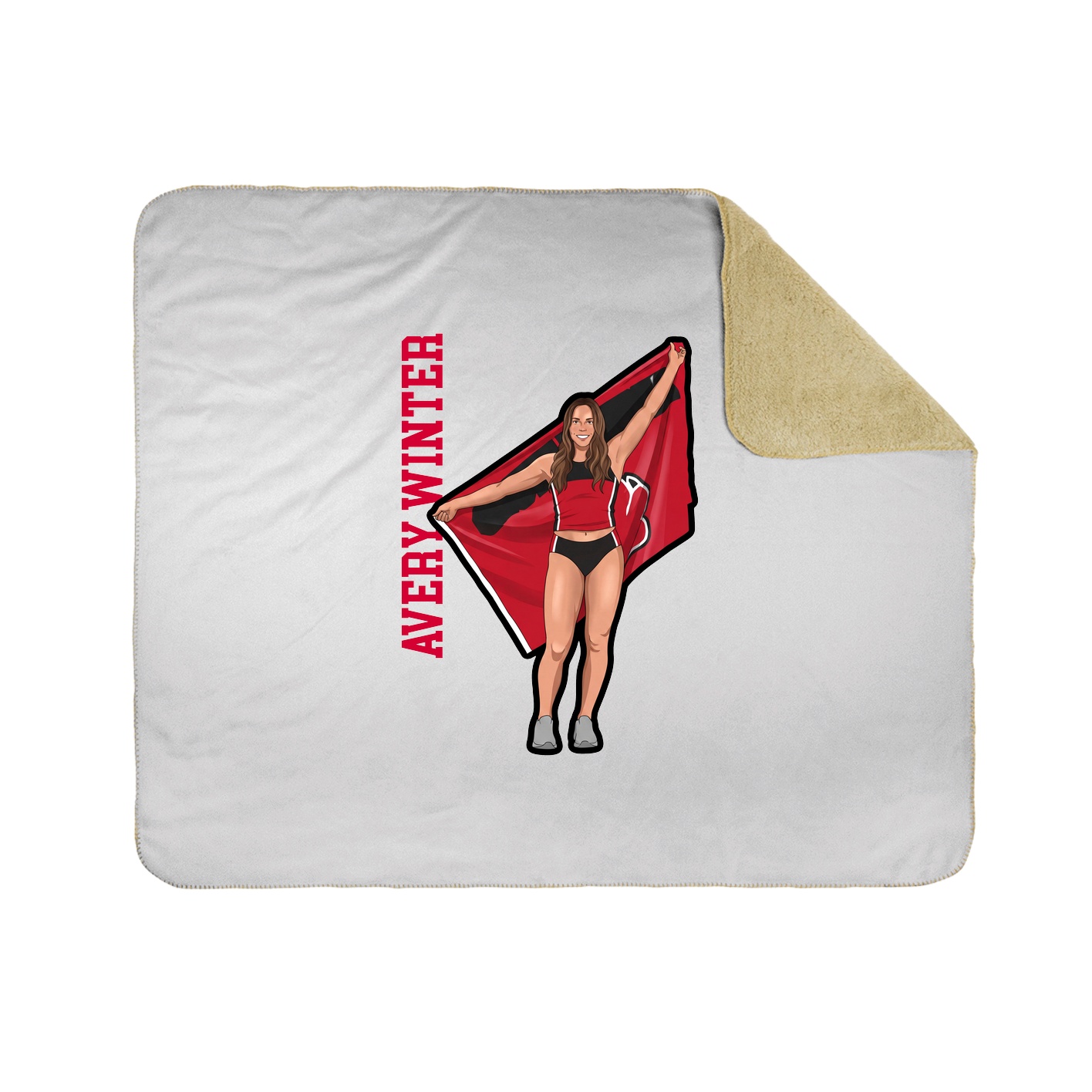 Throw Blanket — Name Vertical in White