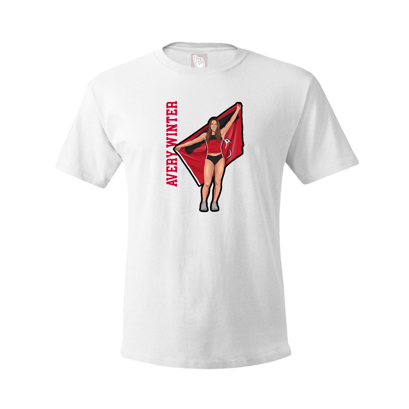 Tee — Name Vertical in White