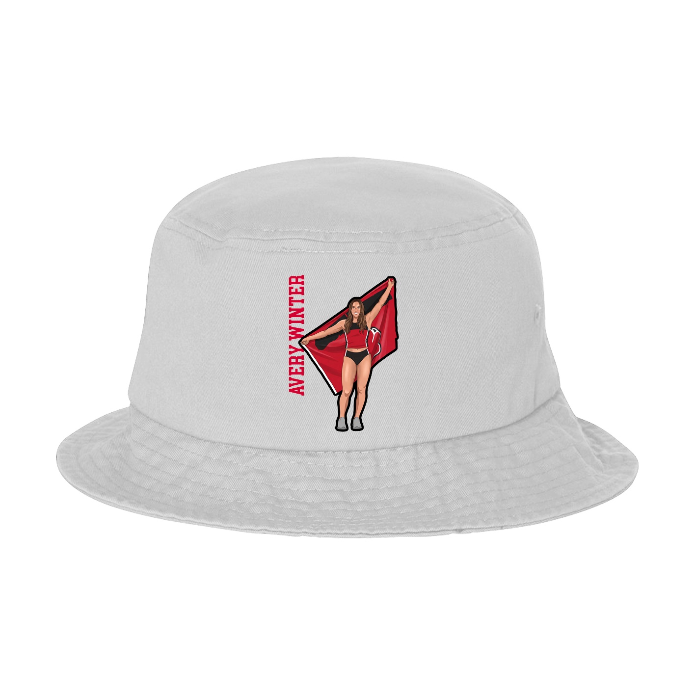 Bucket Cap — Name Vertical in White