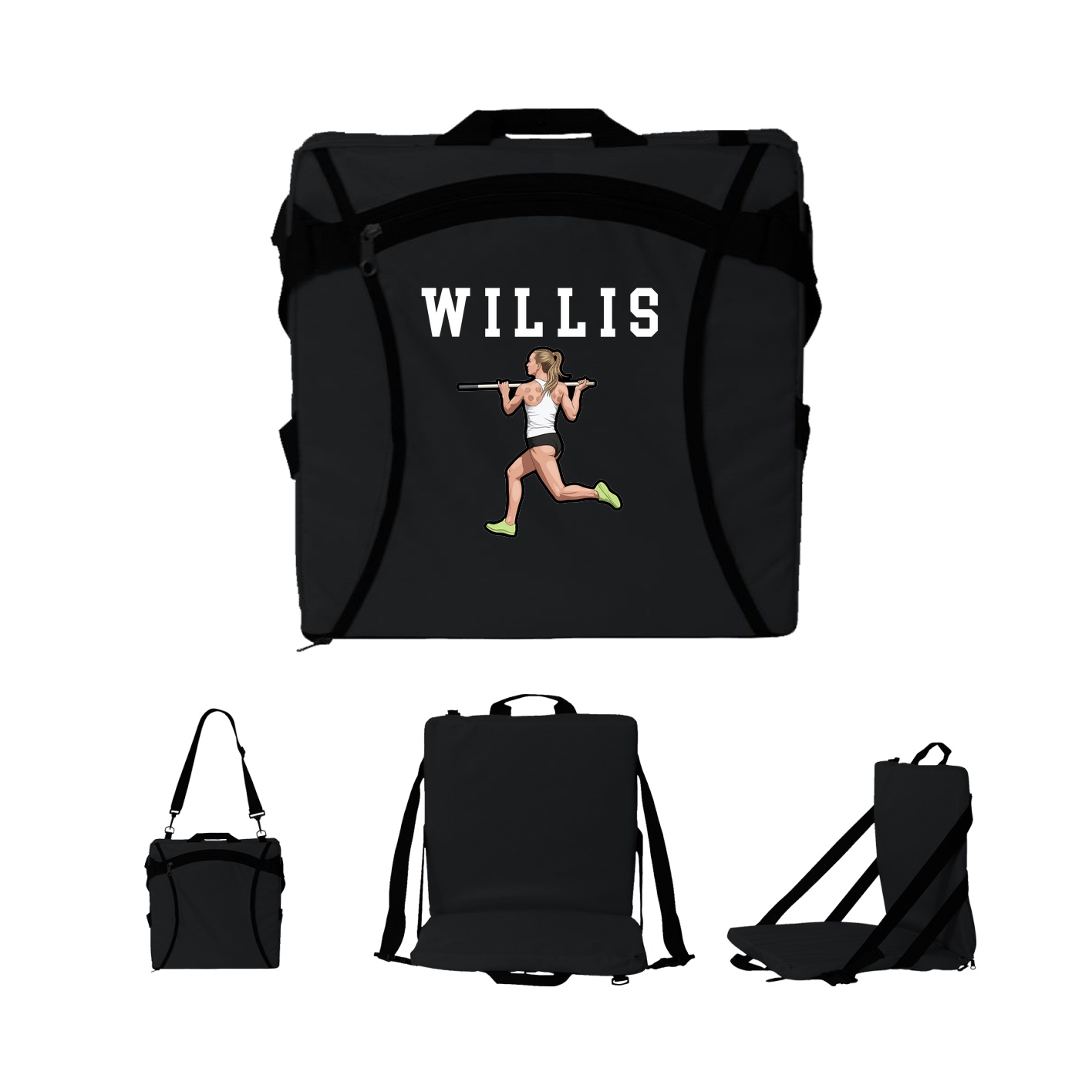 Folding Stadium Seat — Shirsey in Black