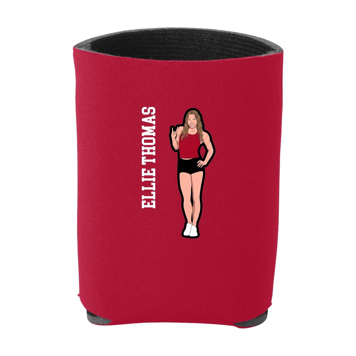Can Holder — Name Vertical in Red