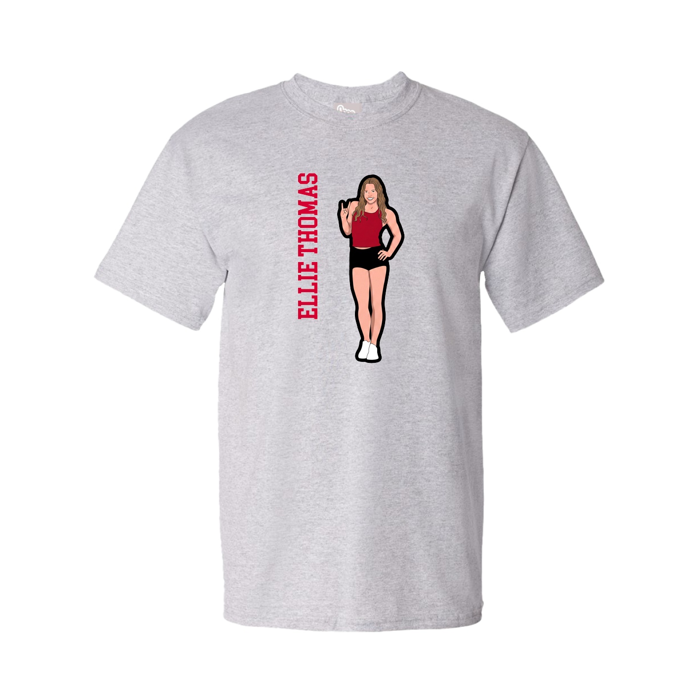 Tee — Name Vertical in Grey