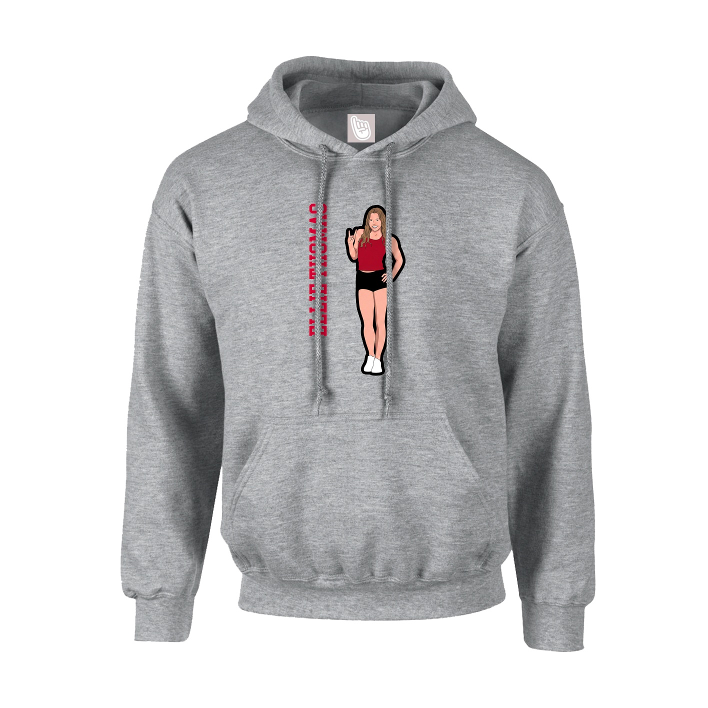 Hoodie — Name Vertical in Grey