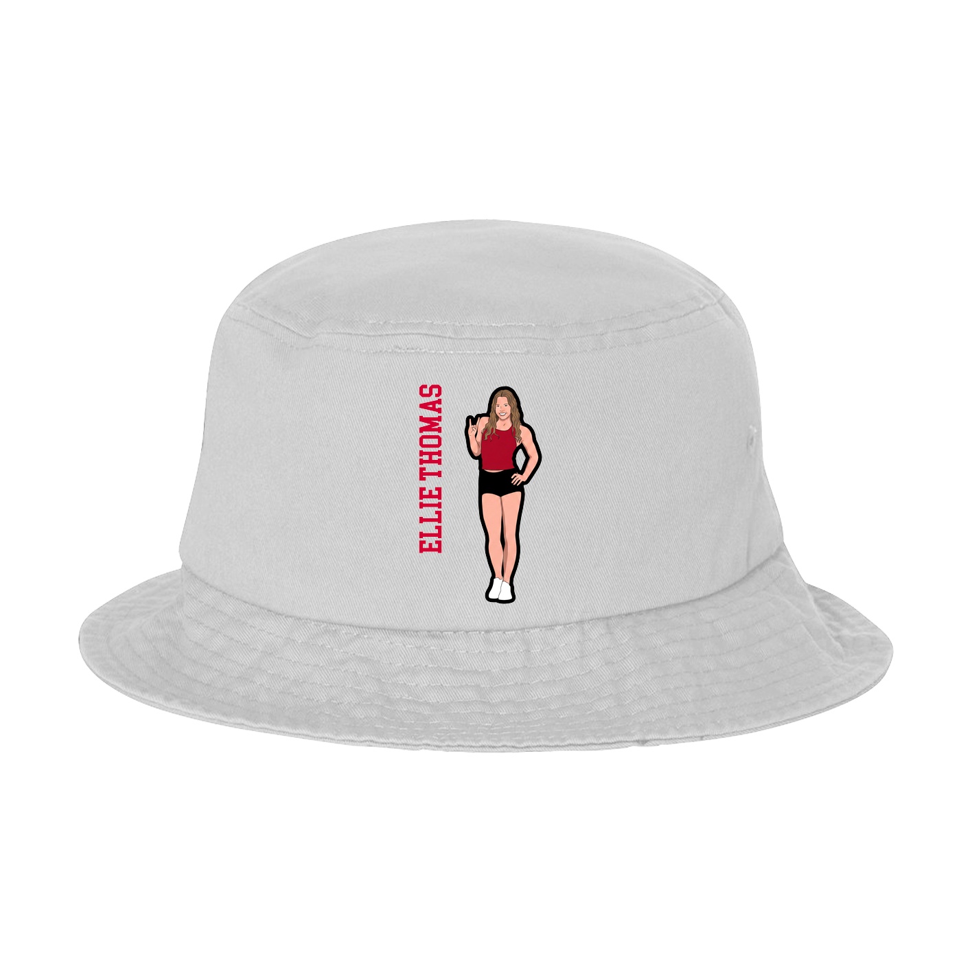 Bucket Cap — Name Vertical in White