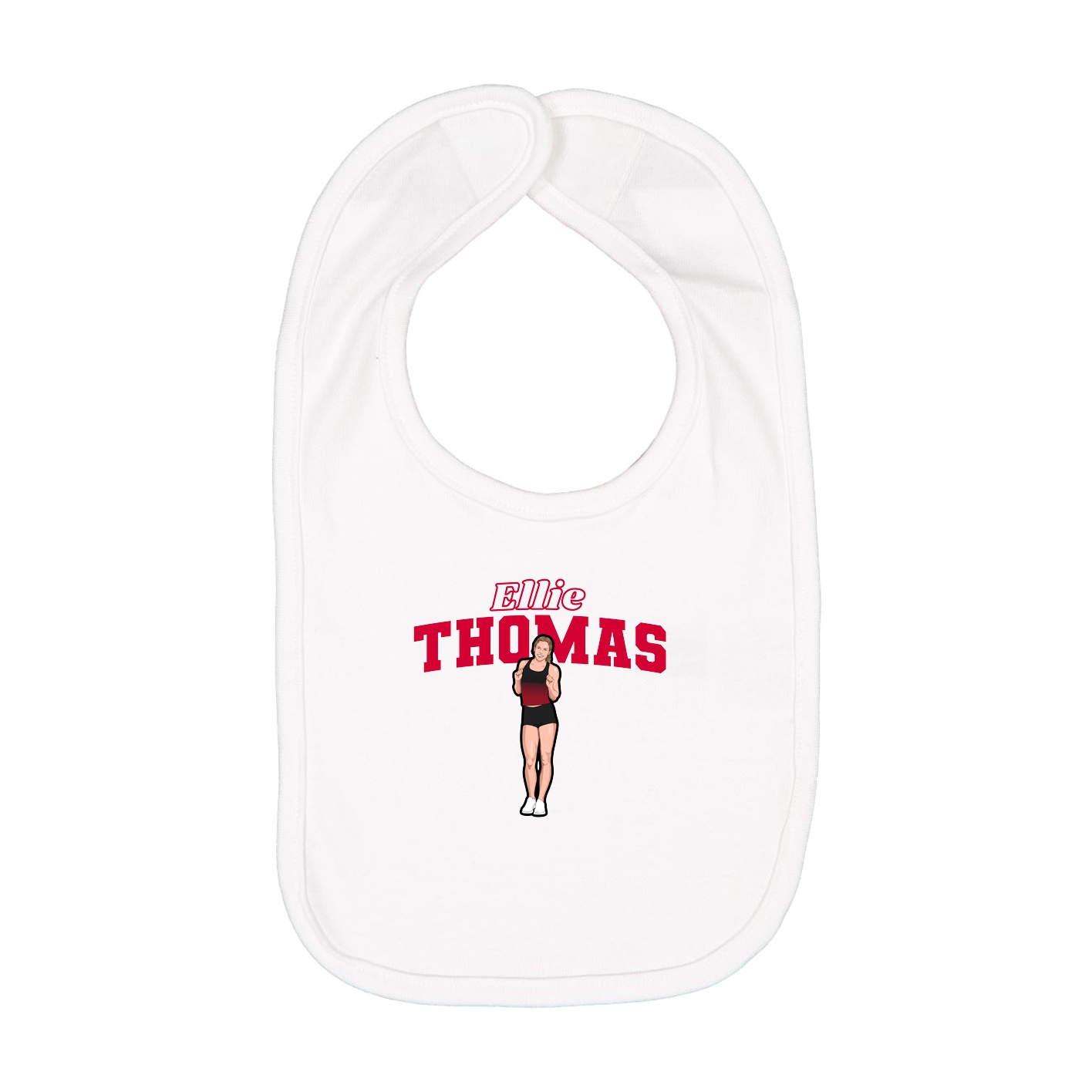 Infant Bib — Name Arch in White