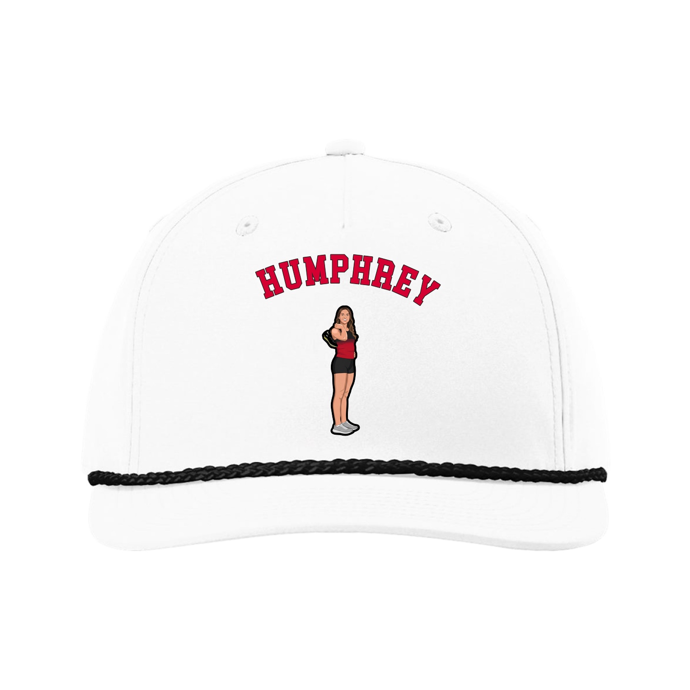 Five-Panel Classic Rope Cap — Shirsey Arch in White