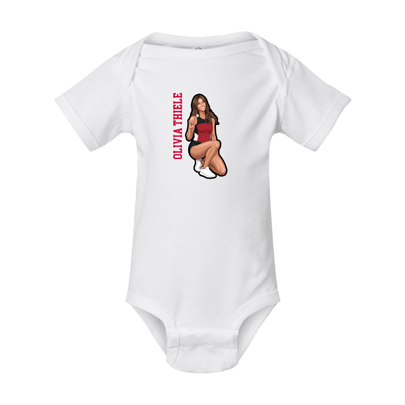 Baby Onesie — Name Vertical in White