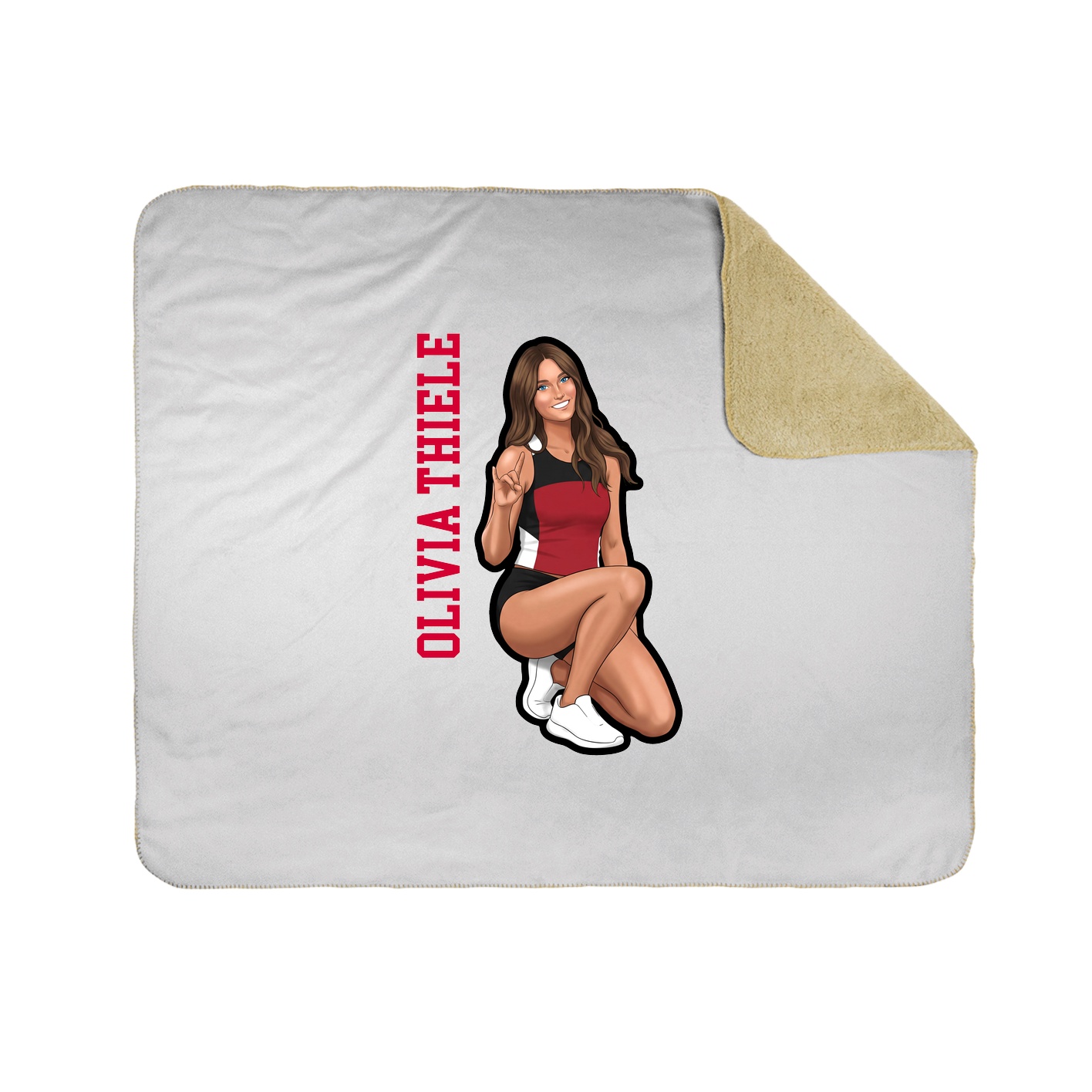 Throw Blanket — Name Vertical in White