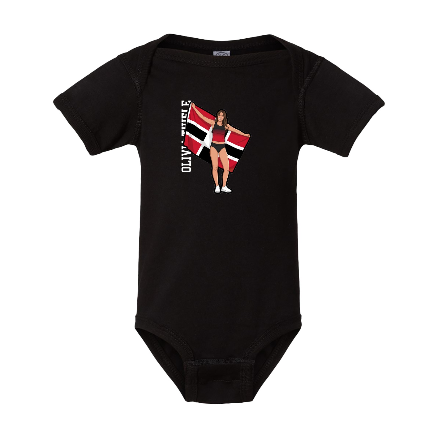 Baby Onesie — Name Vertical in Black