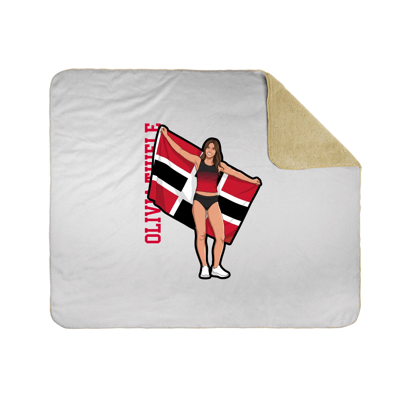 Throw Blanket — Name Vertical in White
