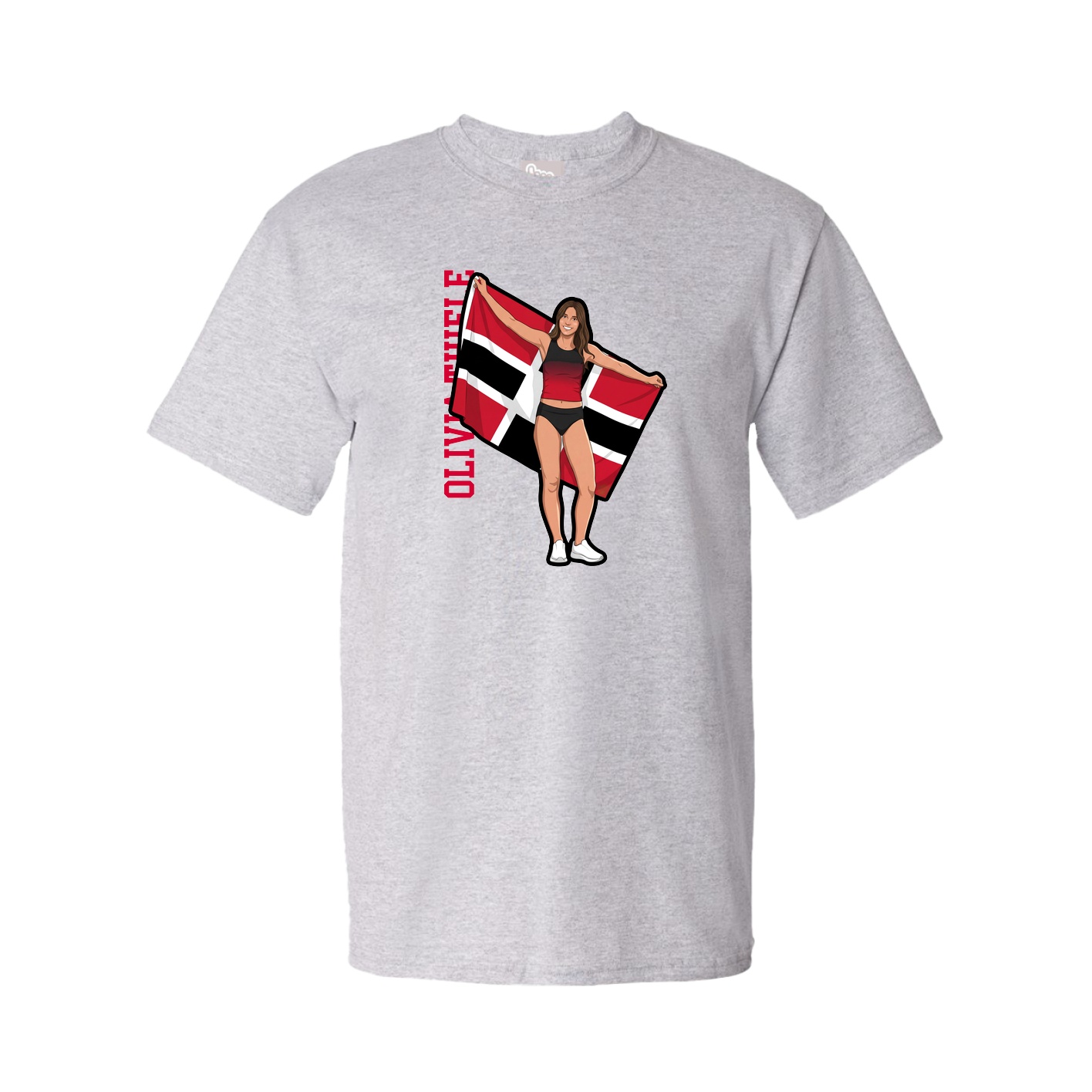 Tee — Name Vertical in Grey