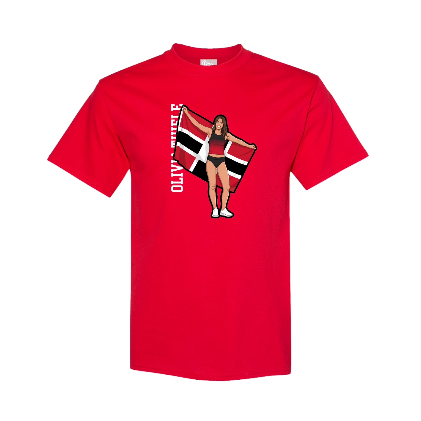 Youth Tee — Name Vertical in Red