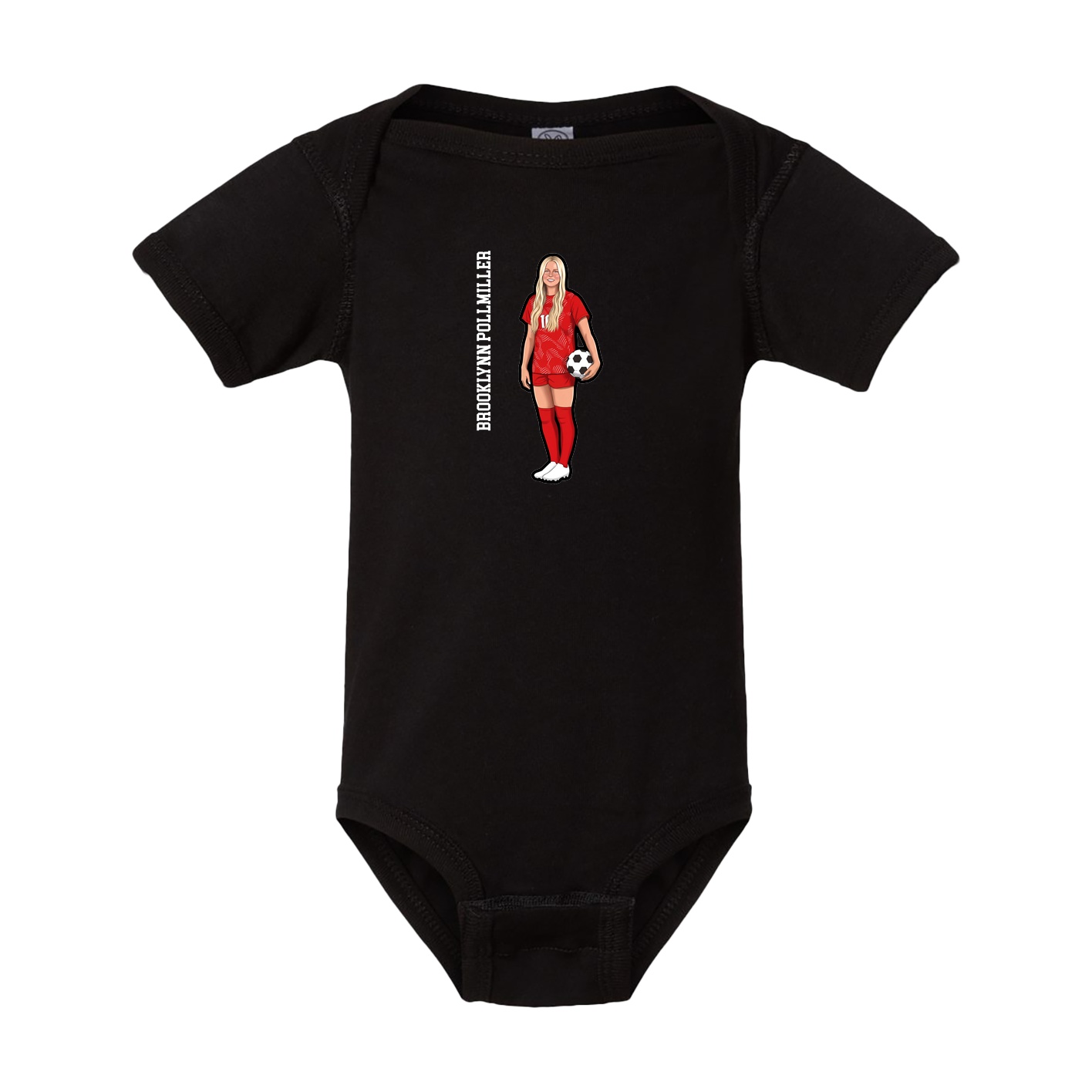 Baby Onesie — Name Vertical in Black