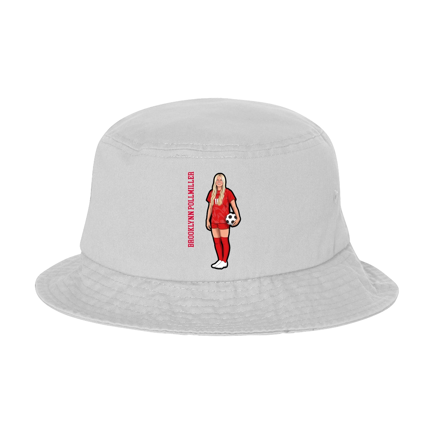 Bucket Cap — Name Vertical in White