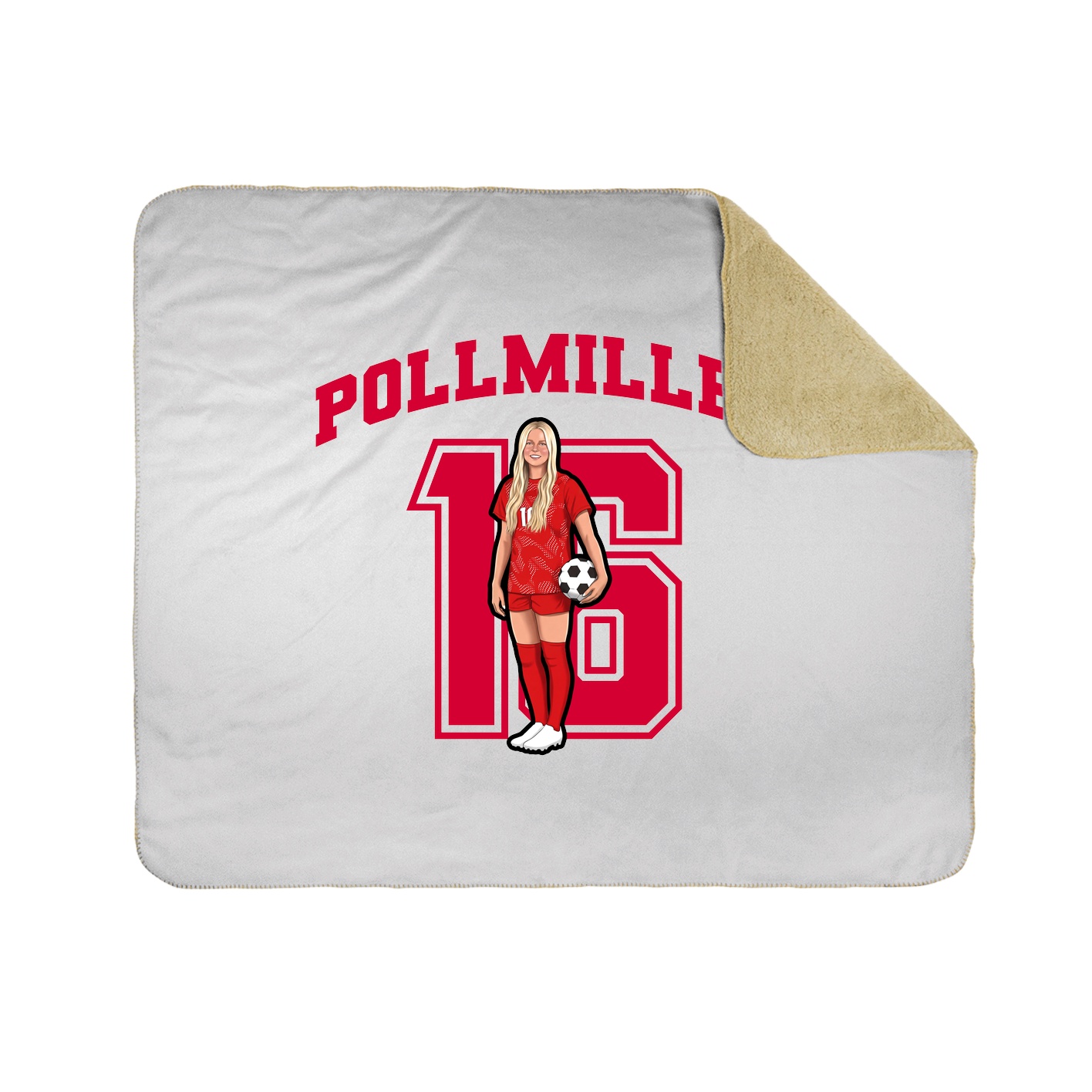 Throw Blanket — Number in White
