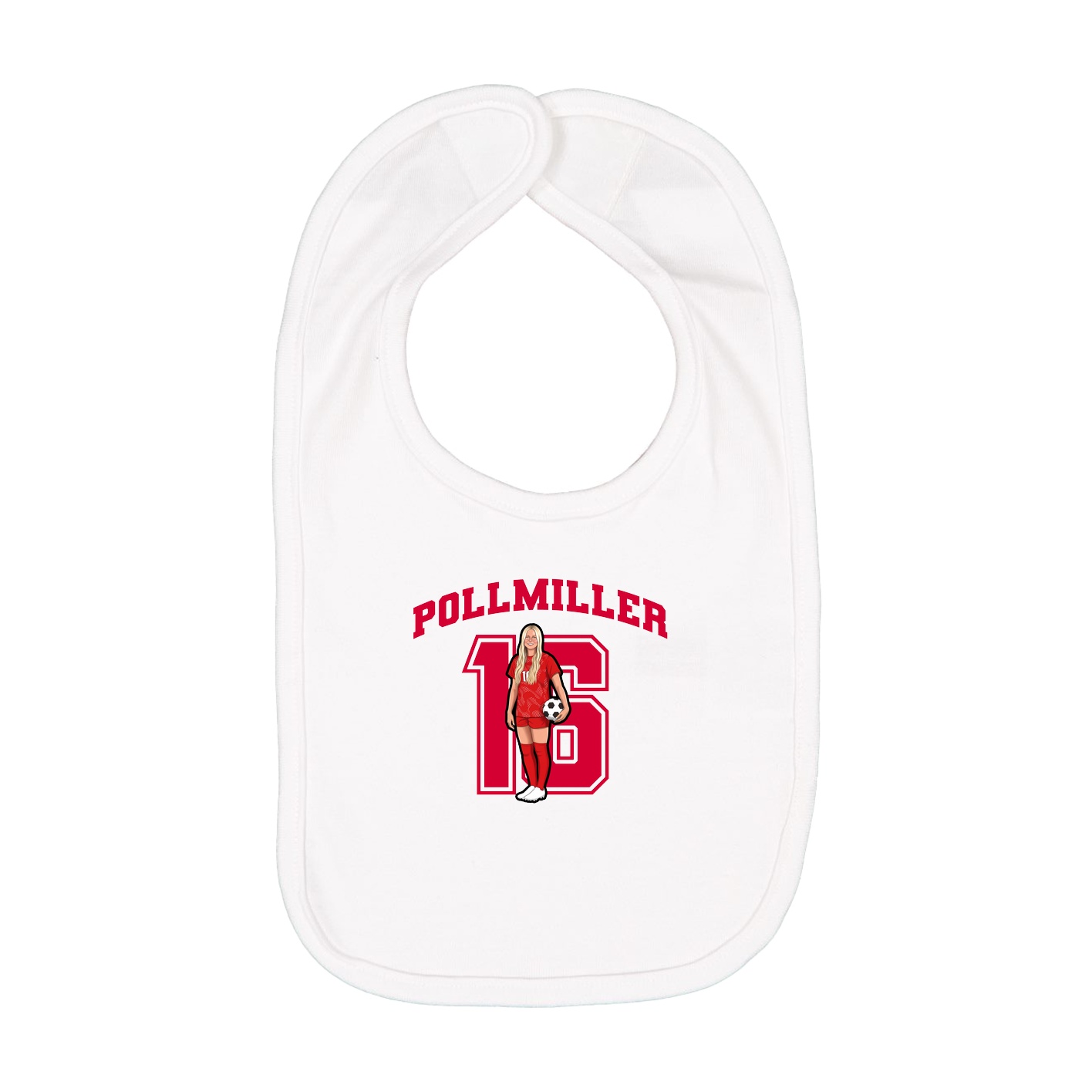Infant Bib — Number in White