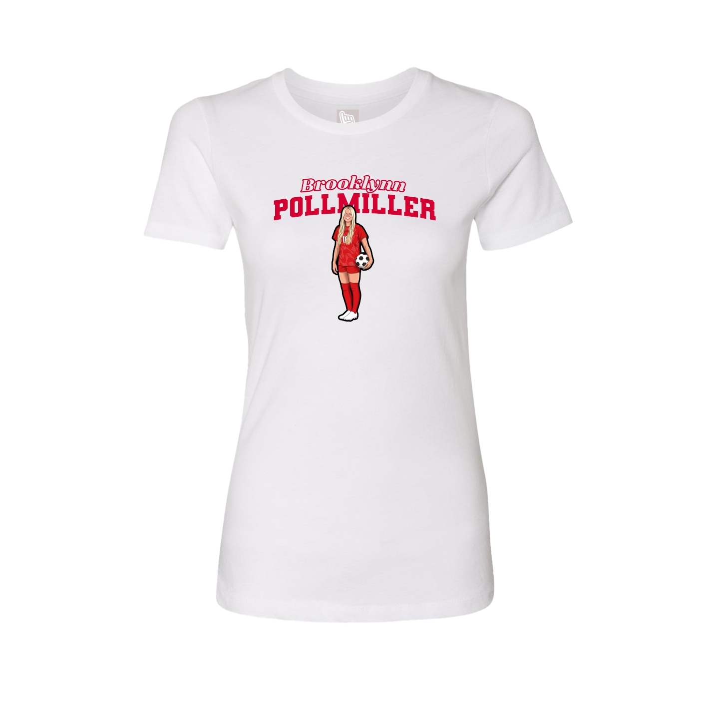 Fitted Women's Tee — Name Arch in White