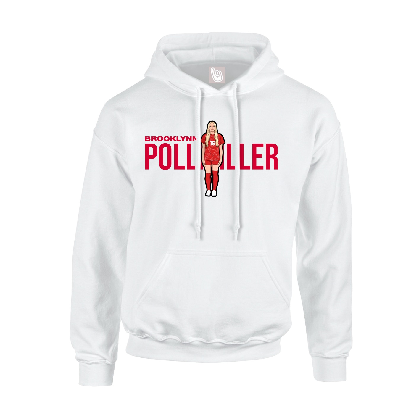 Youth Hoodie — Player Name in White