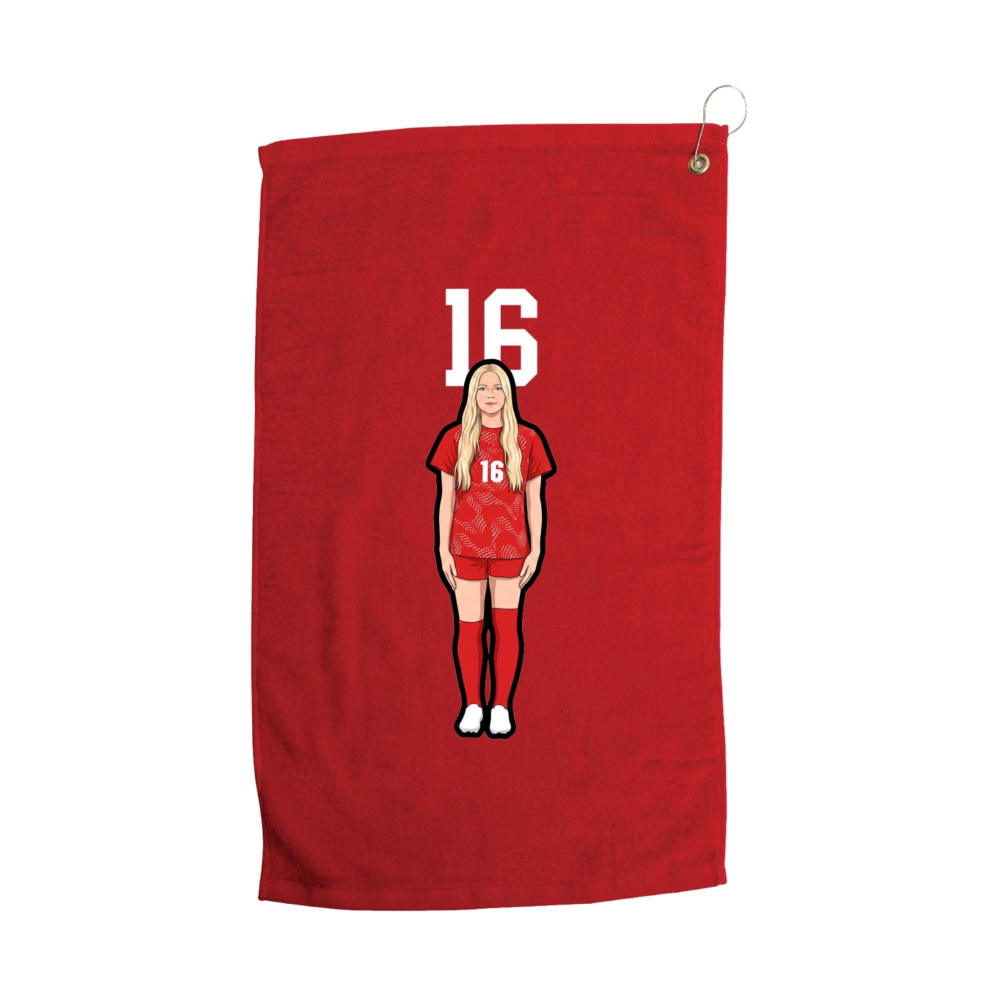 Golf Towel — Number Top in Red