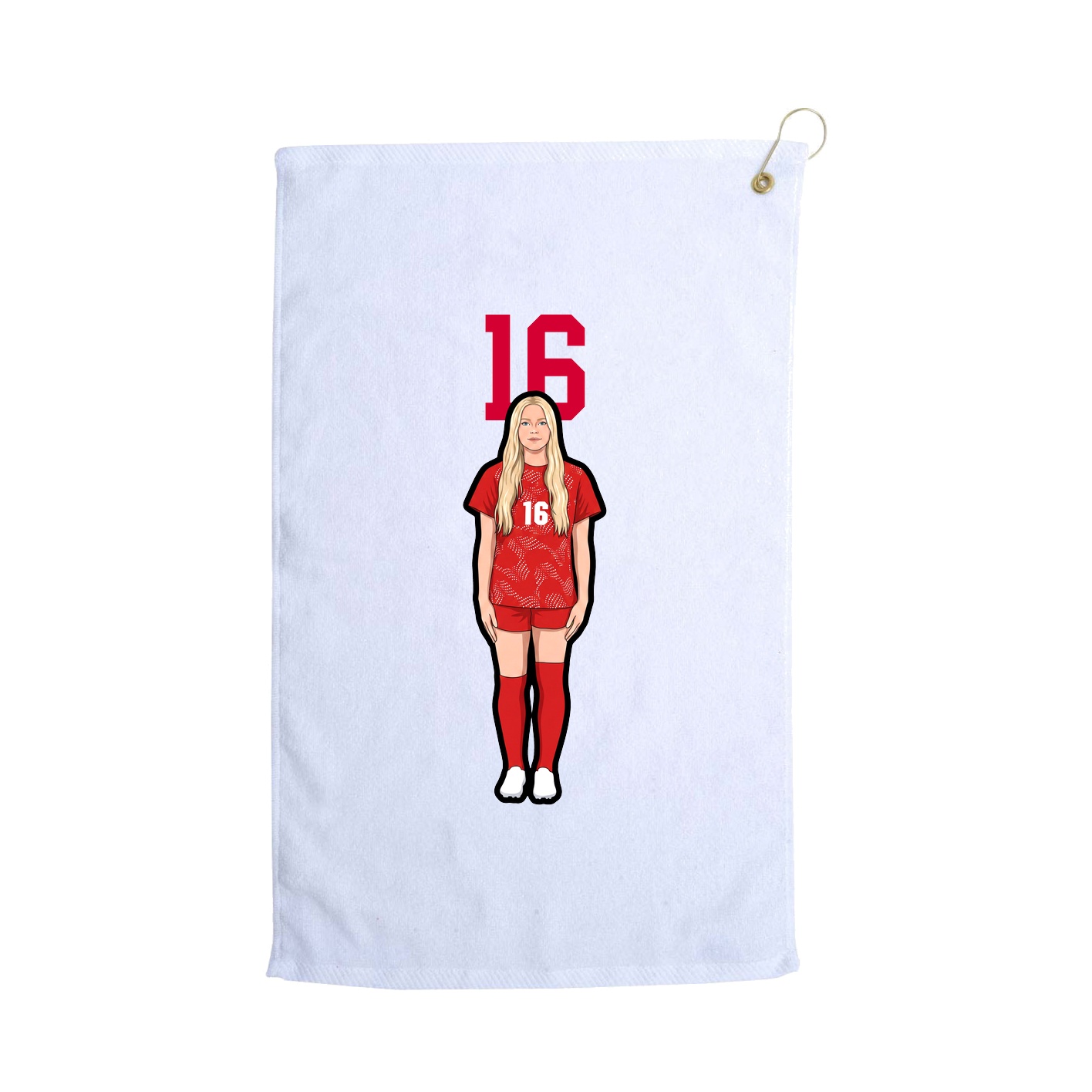 Golf Towel — Number Top in White