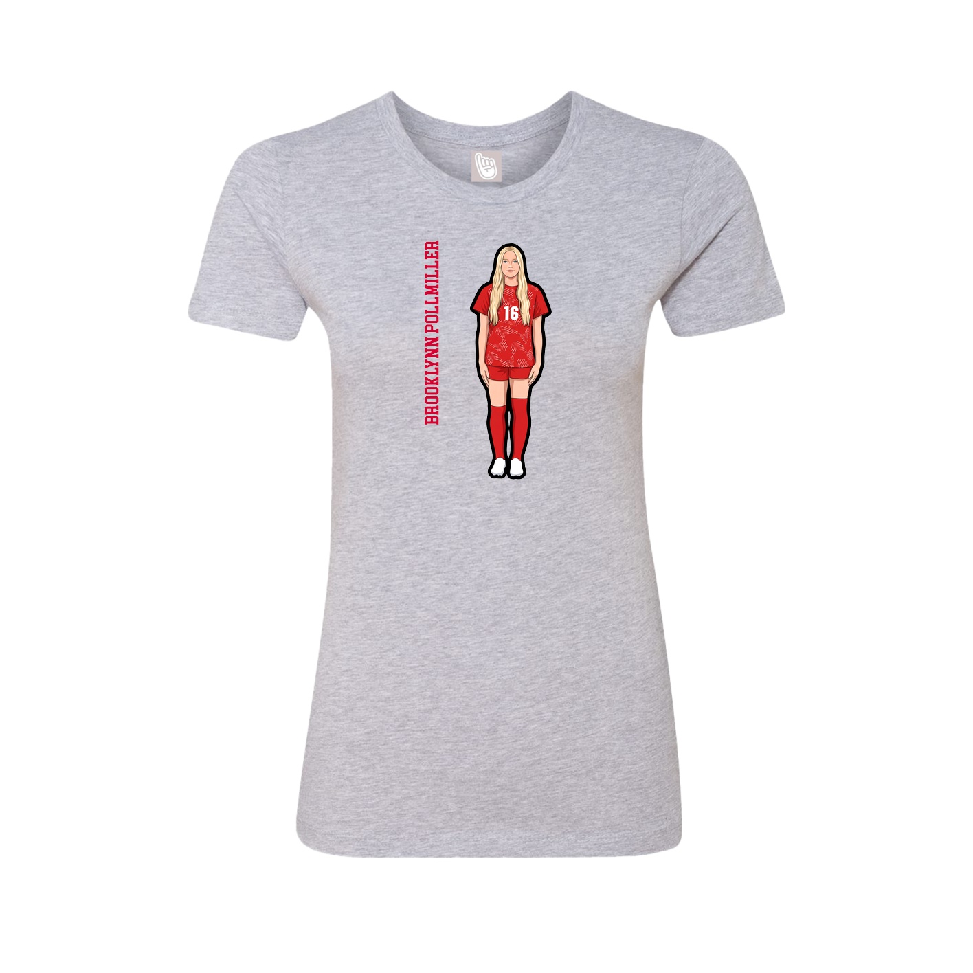 Womens Tee — Name Vertical in Grey