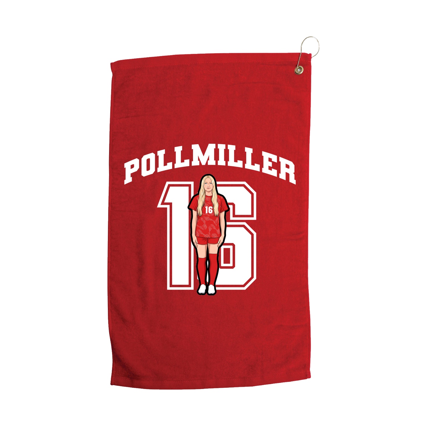 Golf Towel — Number in Red