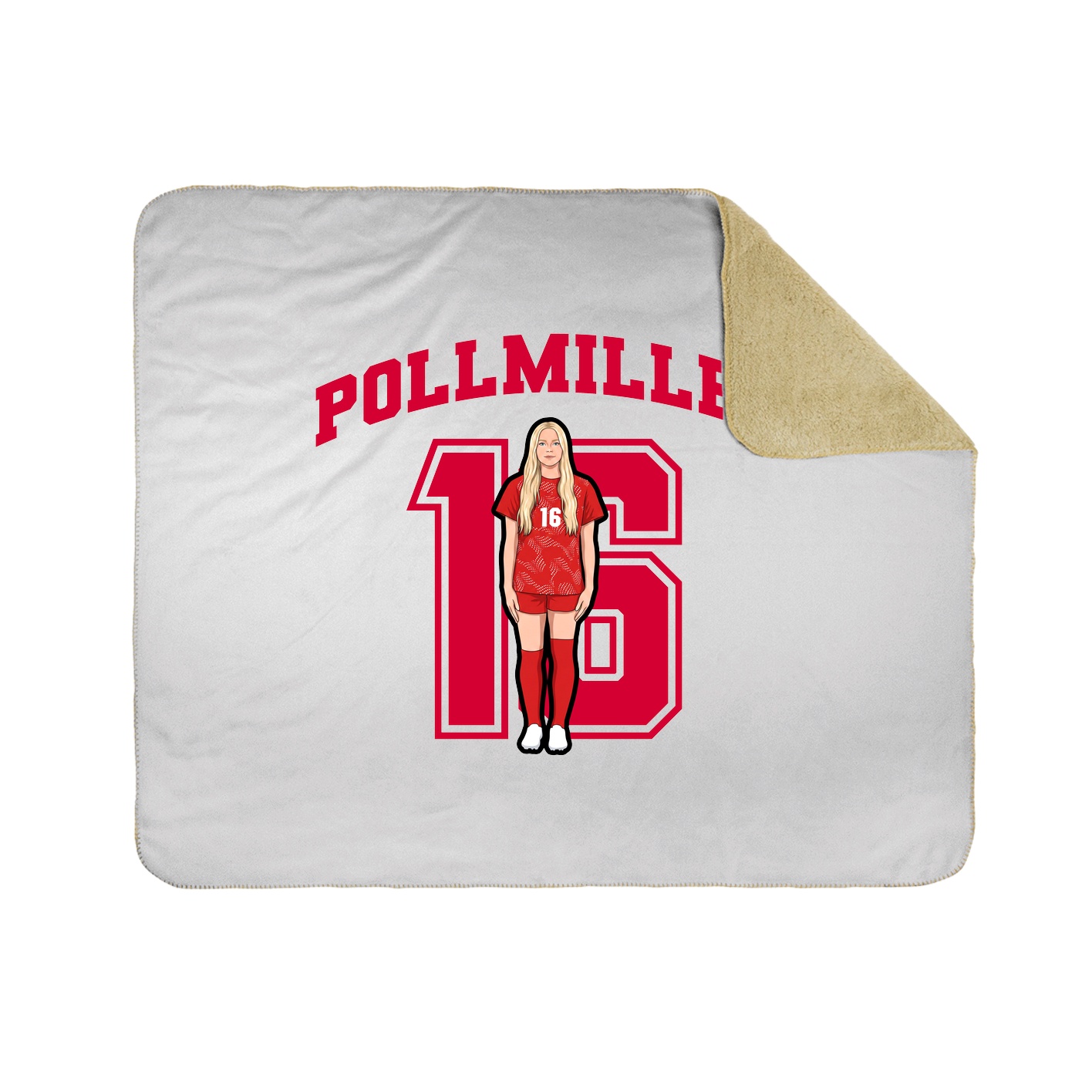 Throw Blanket — Number in White
