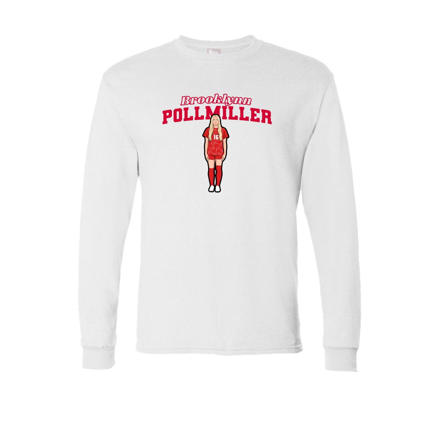 Long Sleeve Tee — Name Arch in White