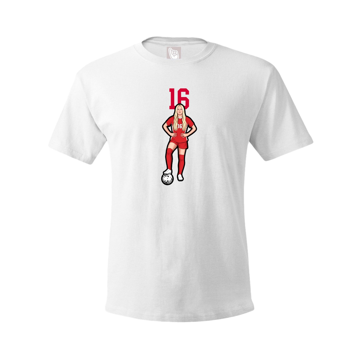 Youth Tee — Number Top in White