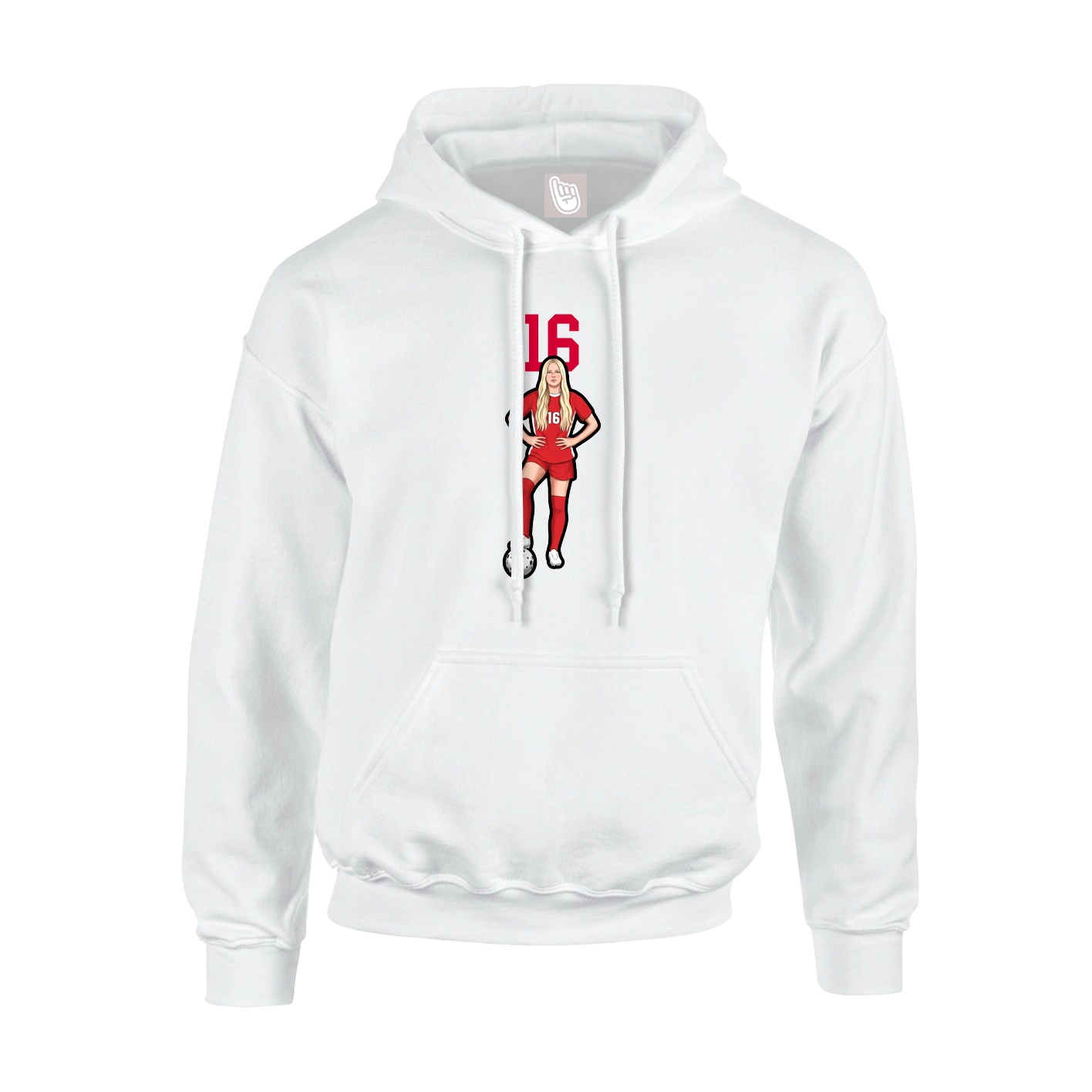 Youth Hoodie — Number Top in White