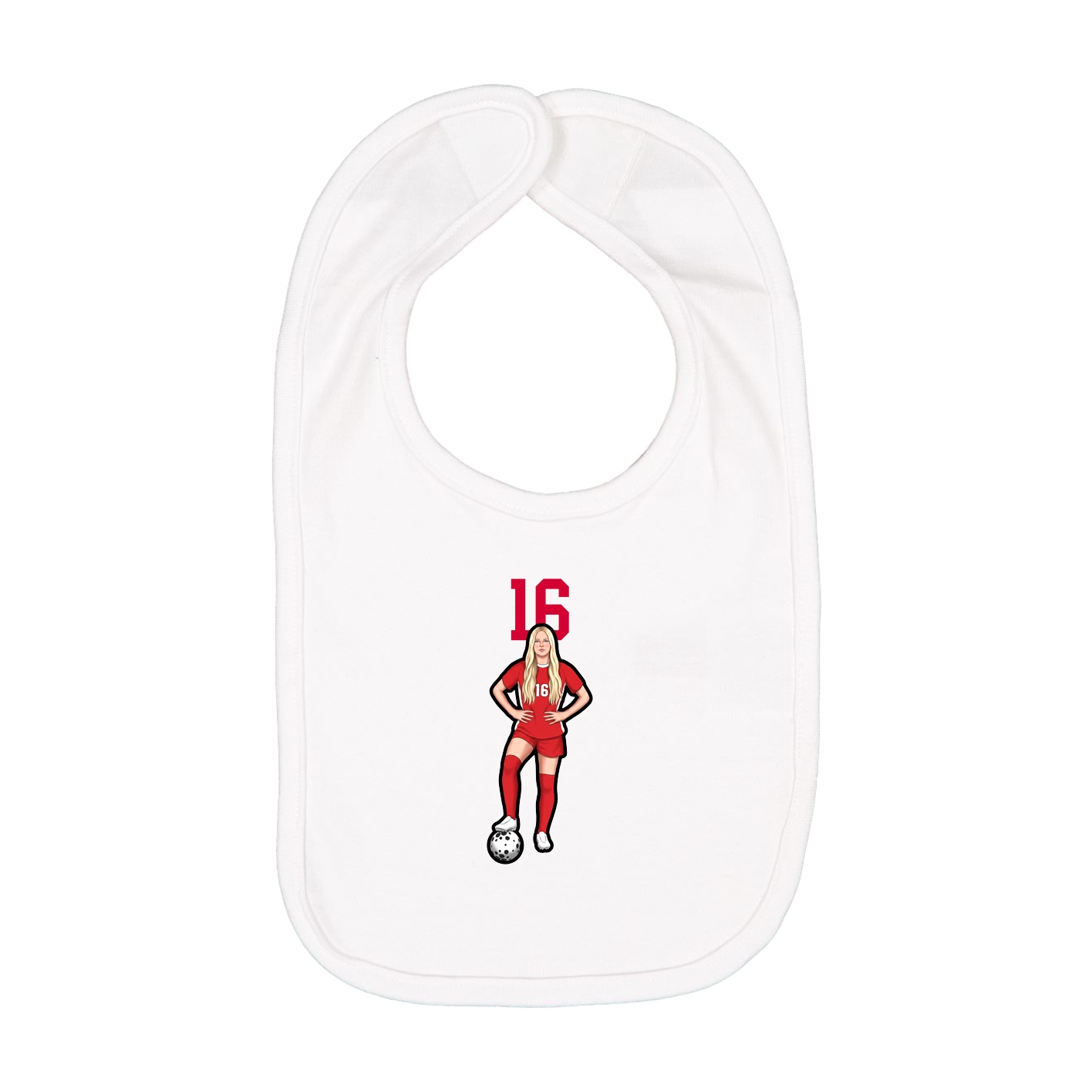 Infant Bib — Number Top in White