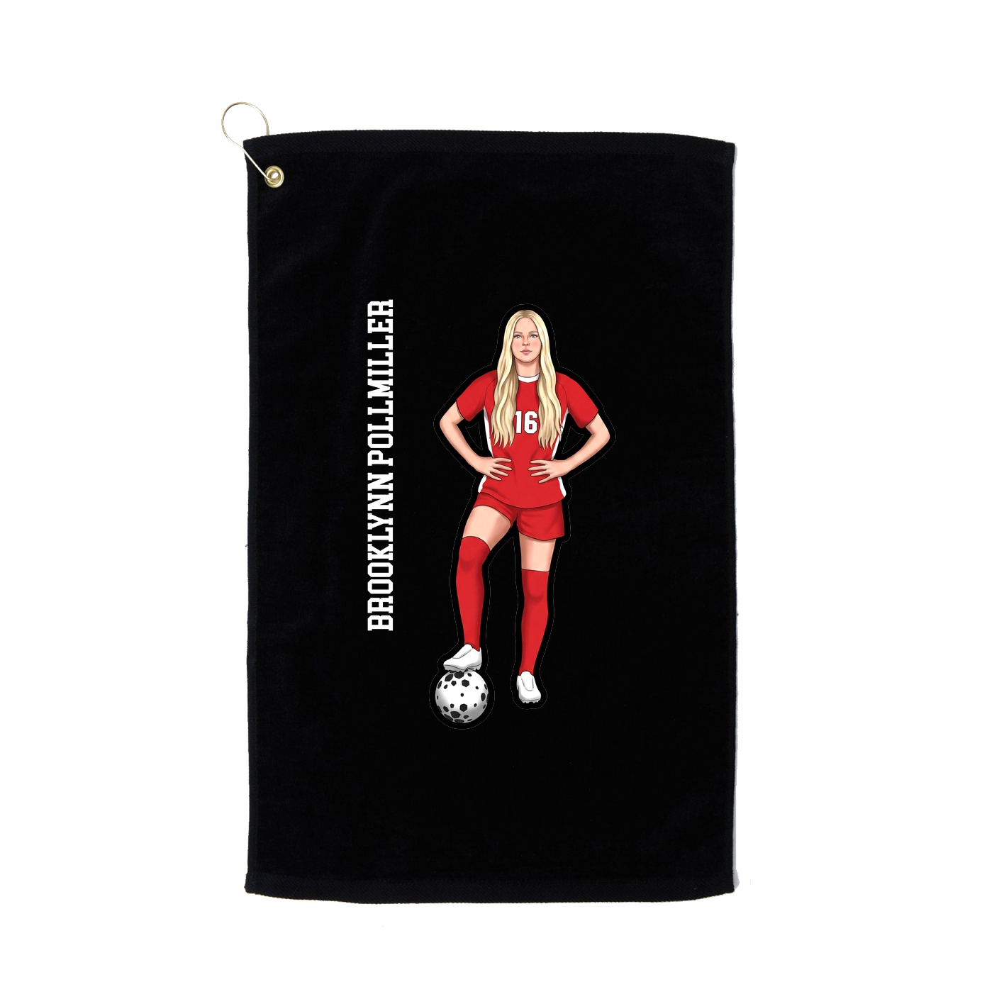 Golf Towel — Name Vertical in Black