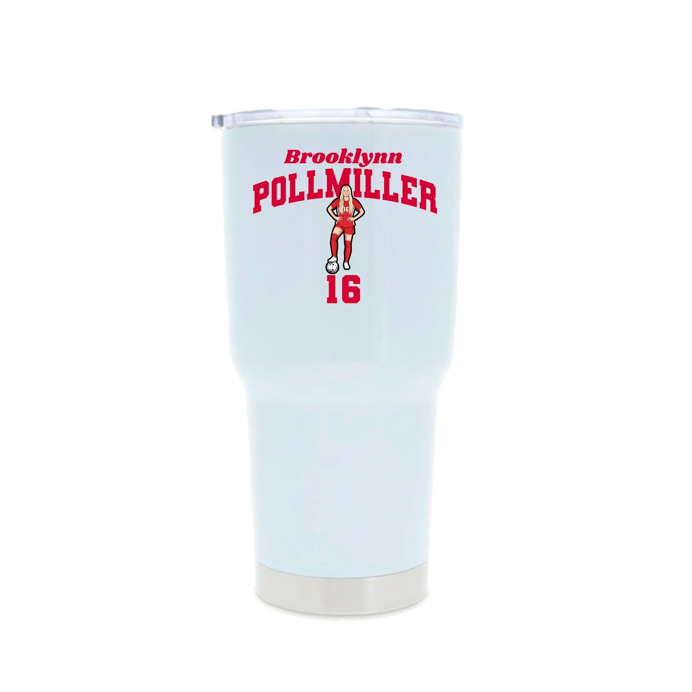 30oz Stainless Steel Tumbler — Signature Arch in White
