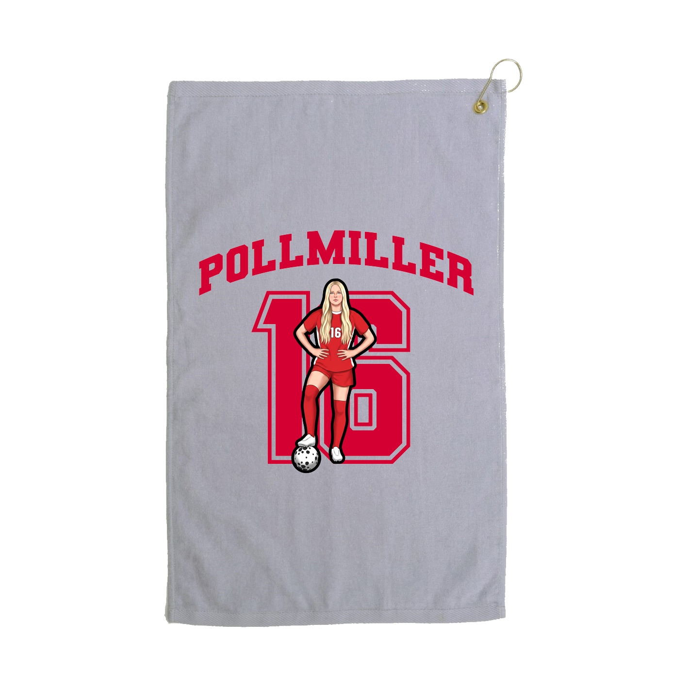 Golf Towel — Number in Grey