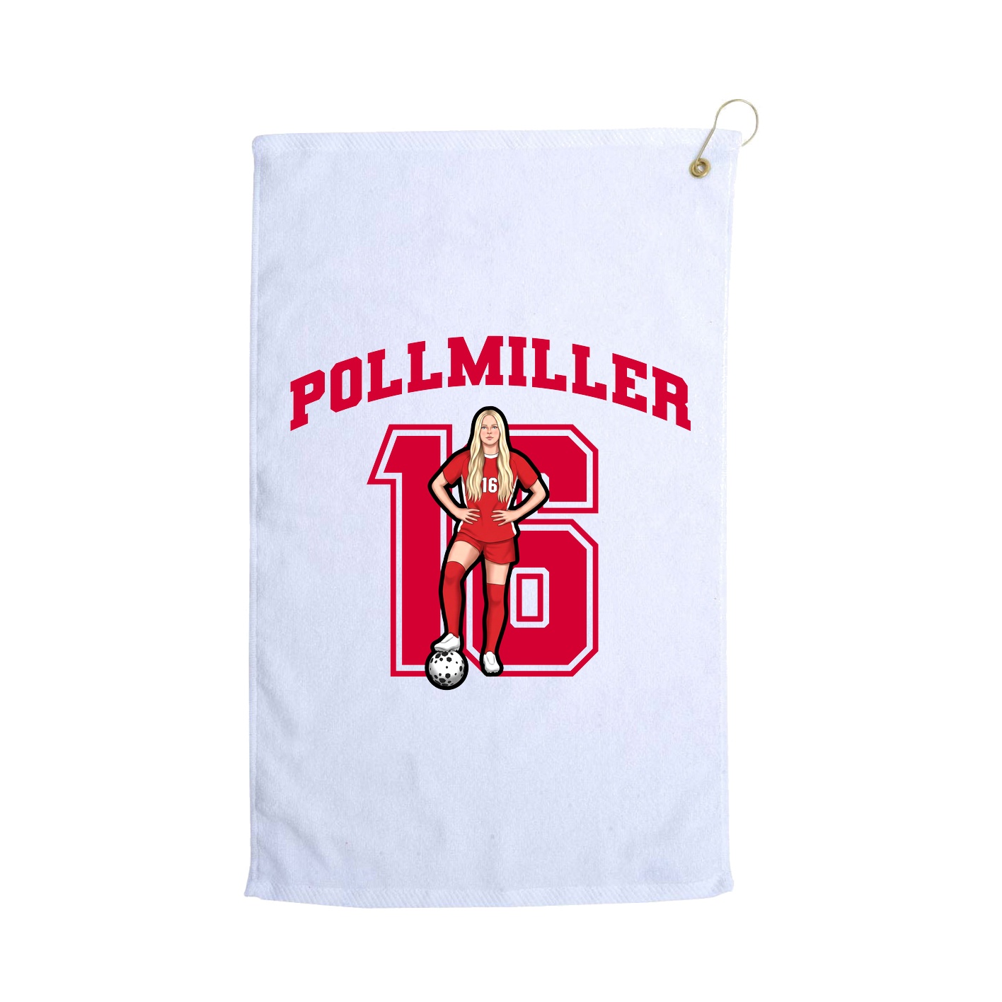 Golf Towel — Number in White