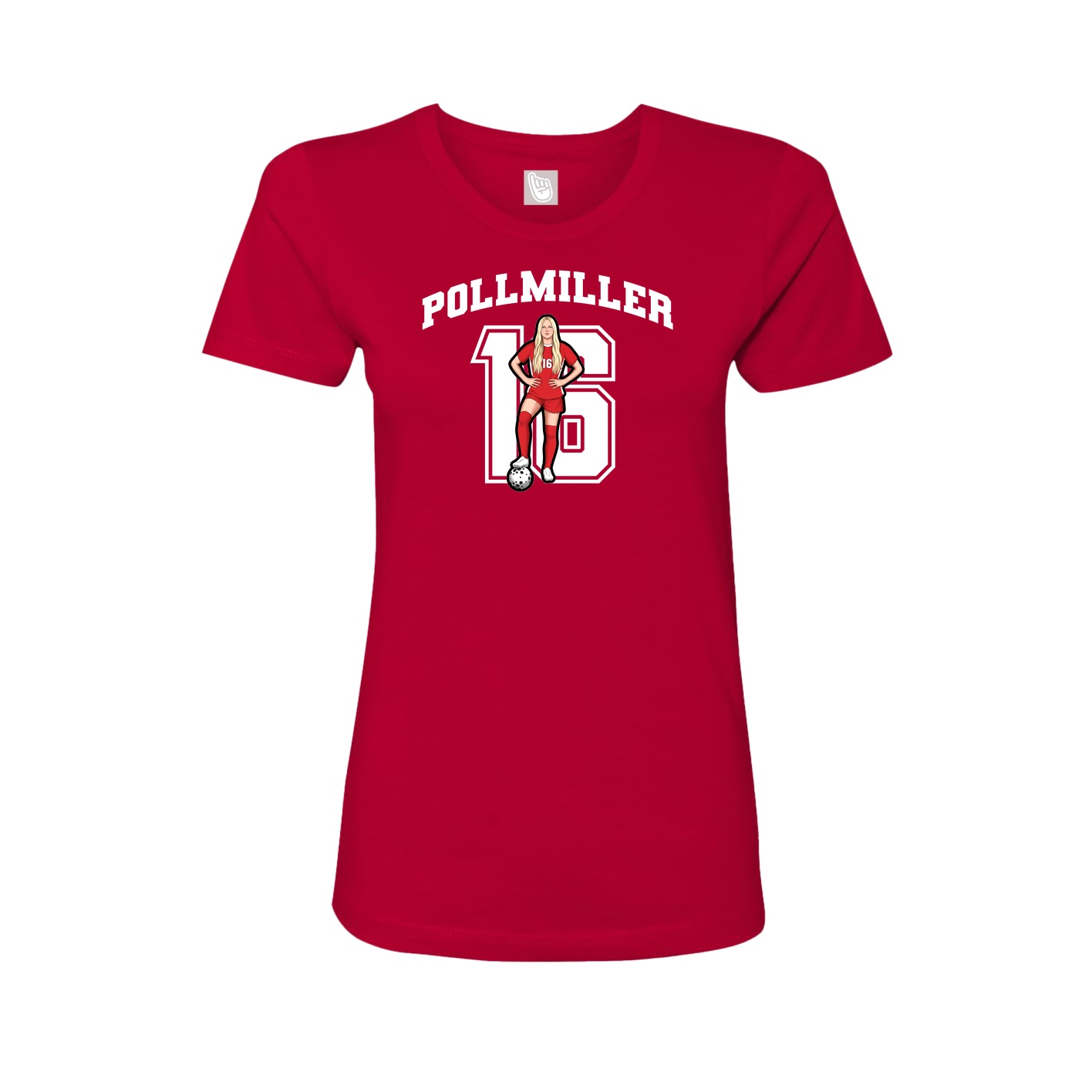 Fitted Women's Tee — Number in Red