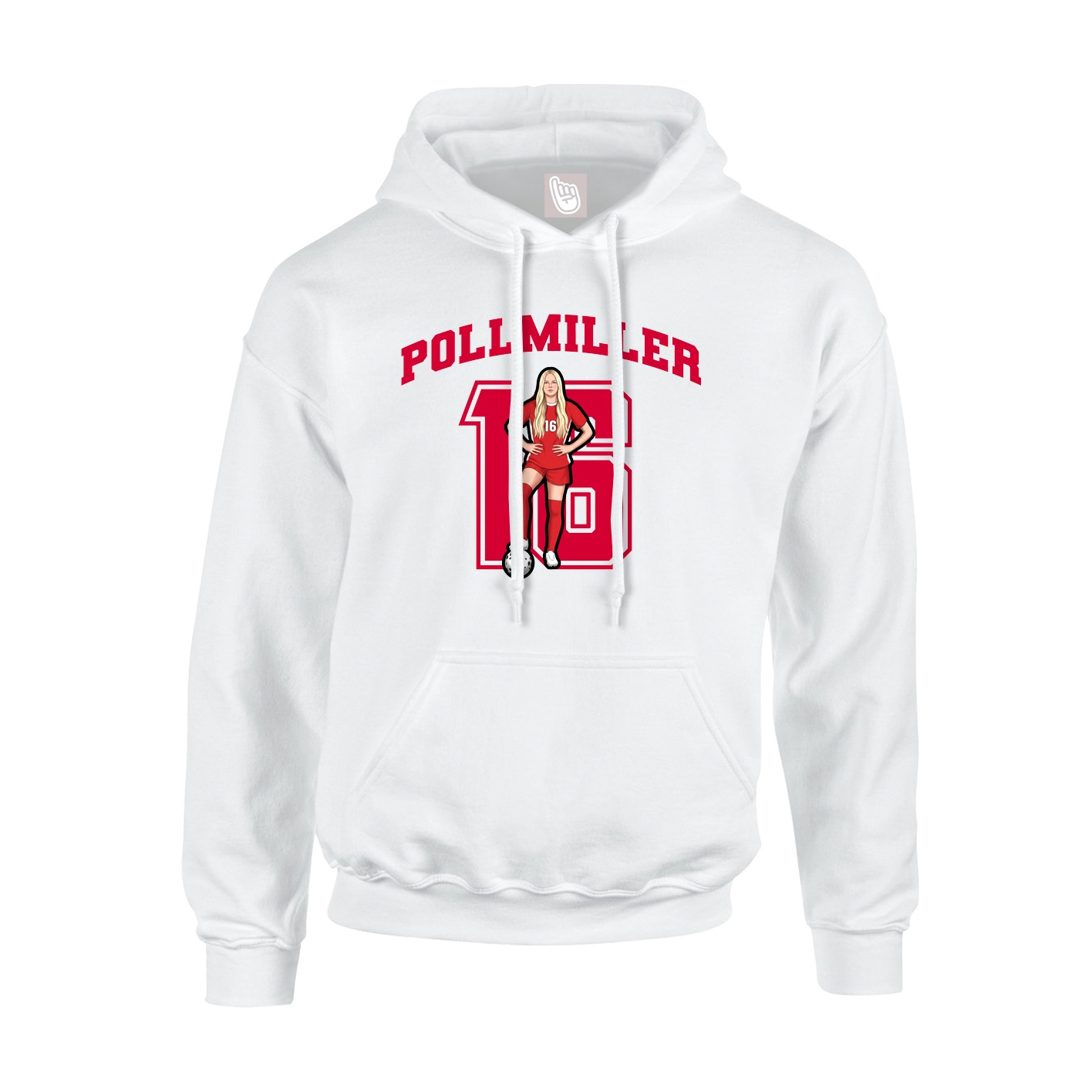 Hoodie — Number in White