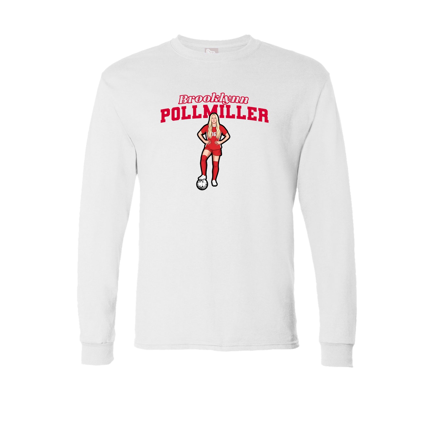 Long Sleeve Tee — Name Arch in White