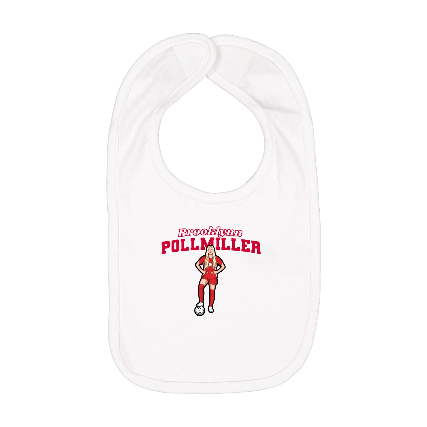 Infant Bib — Name Arch in White