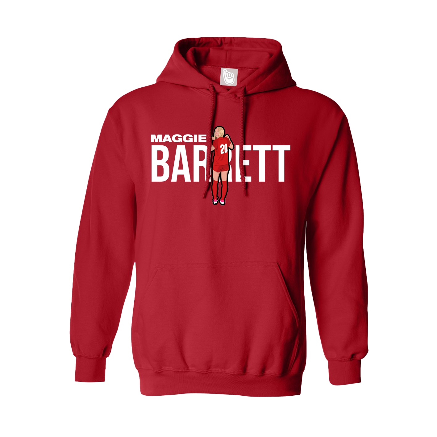 Hoodie — Player Name in Red