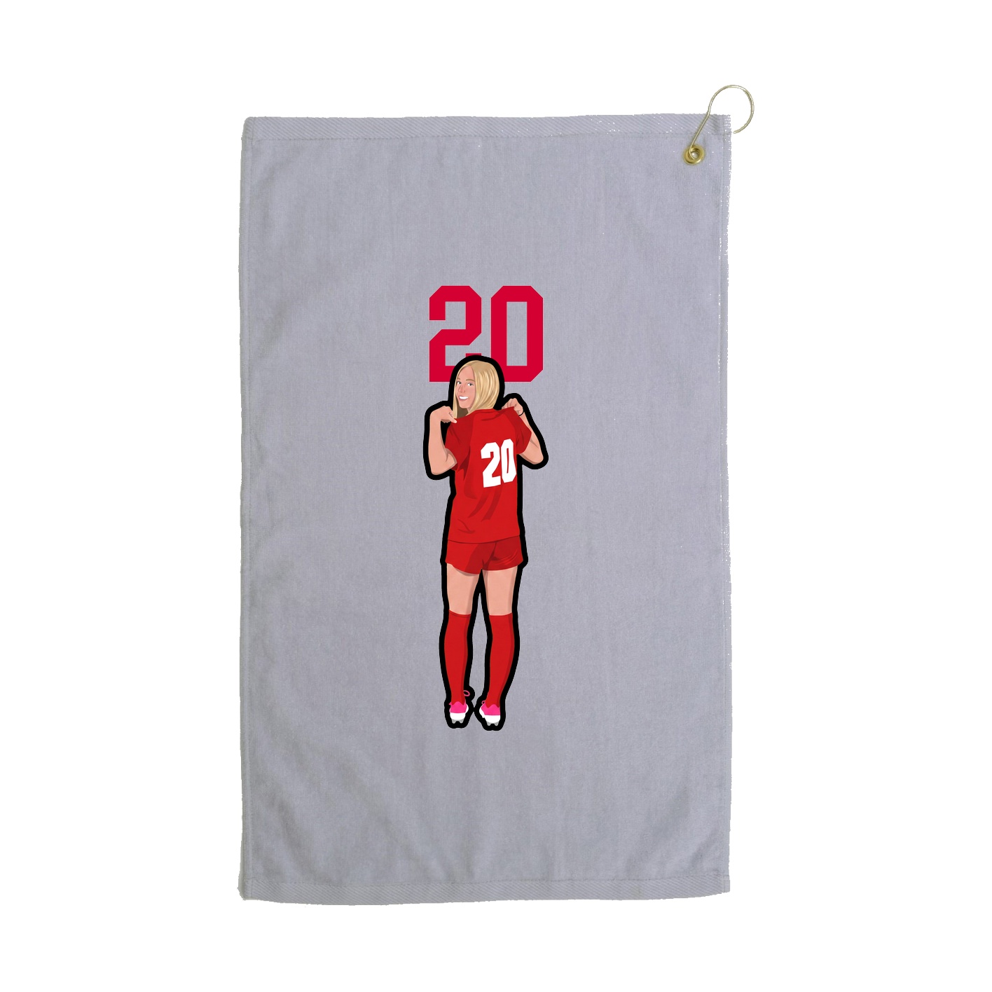 Golf Towel — Number Top in Grey