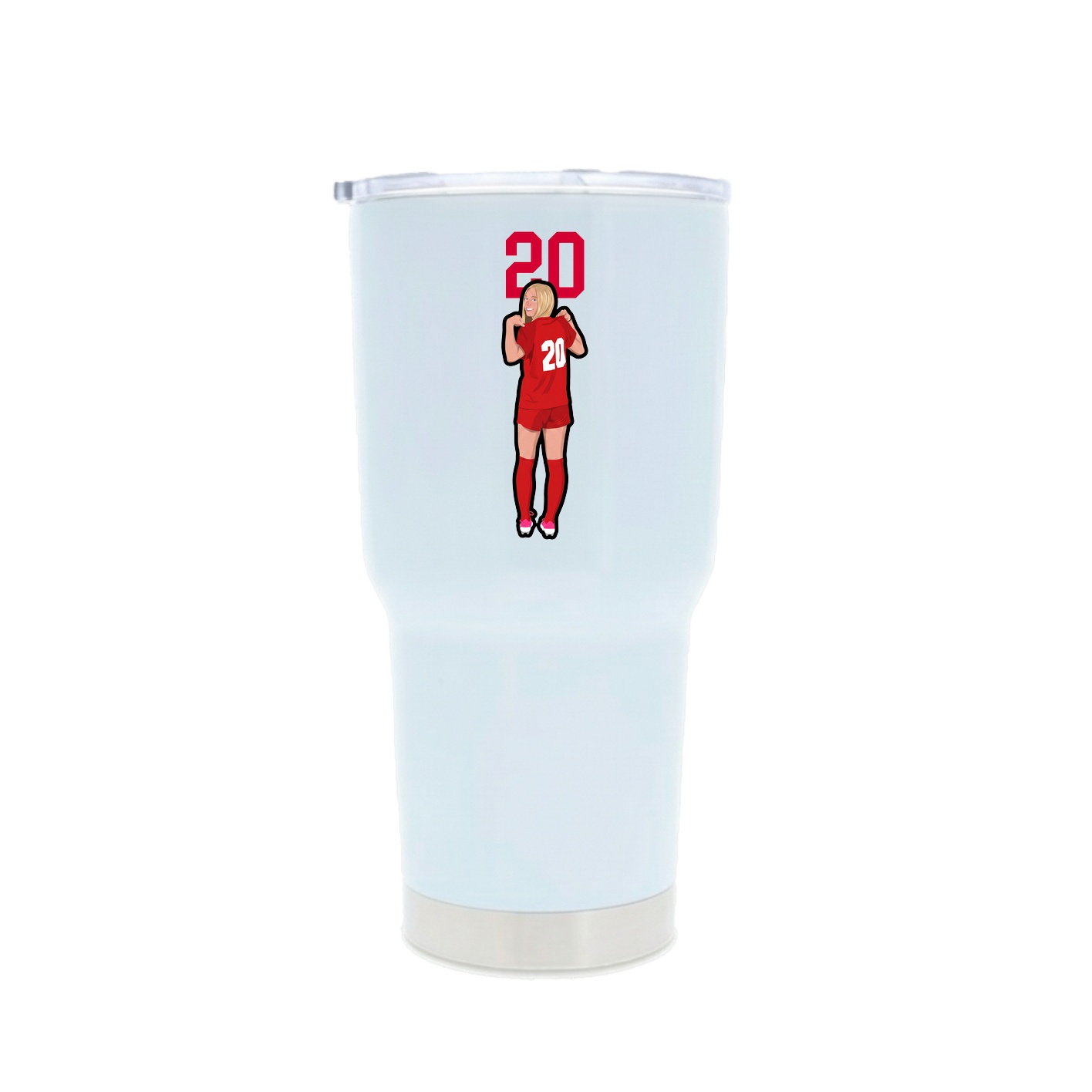 30oz Stainless Steel Tumbler — Number Top in White