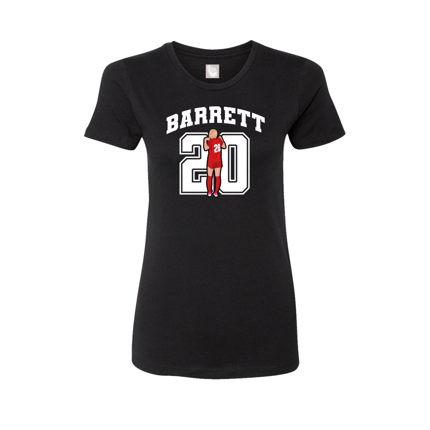 Fitted Women's Tee — Number in Black