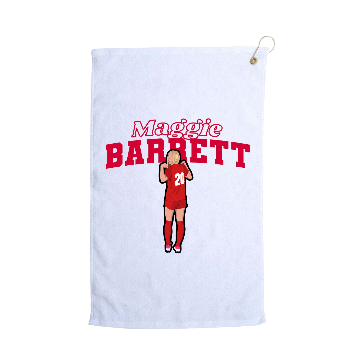Golf Towel — Name Arch in White