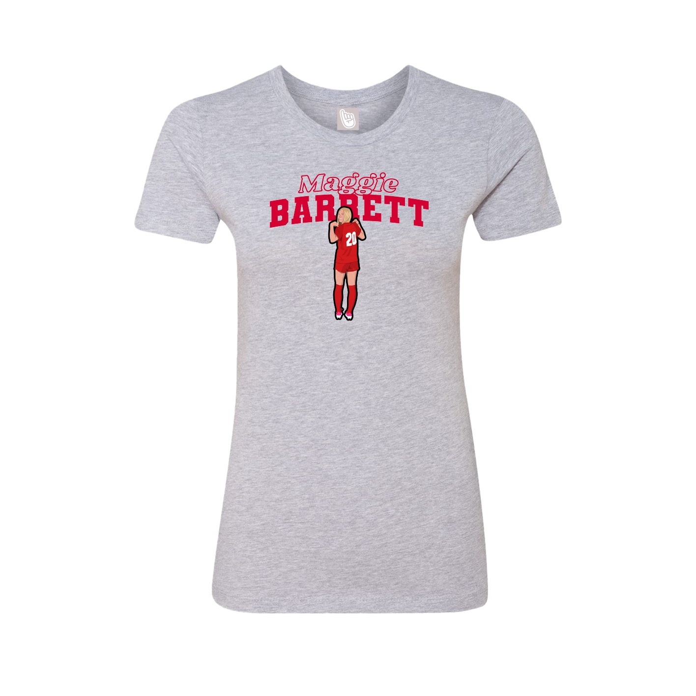 Fitted Women's Tee — Name Arch in Grey