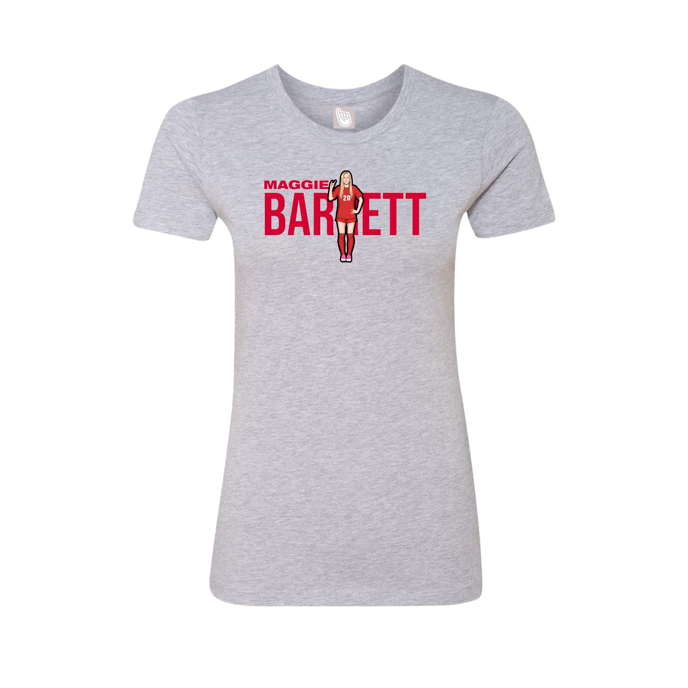 Fitted Women's Tee — Player Name in Grey