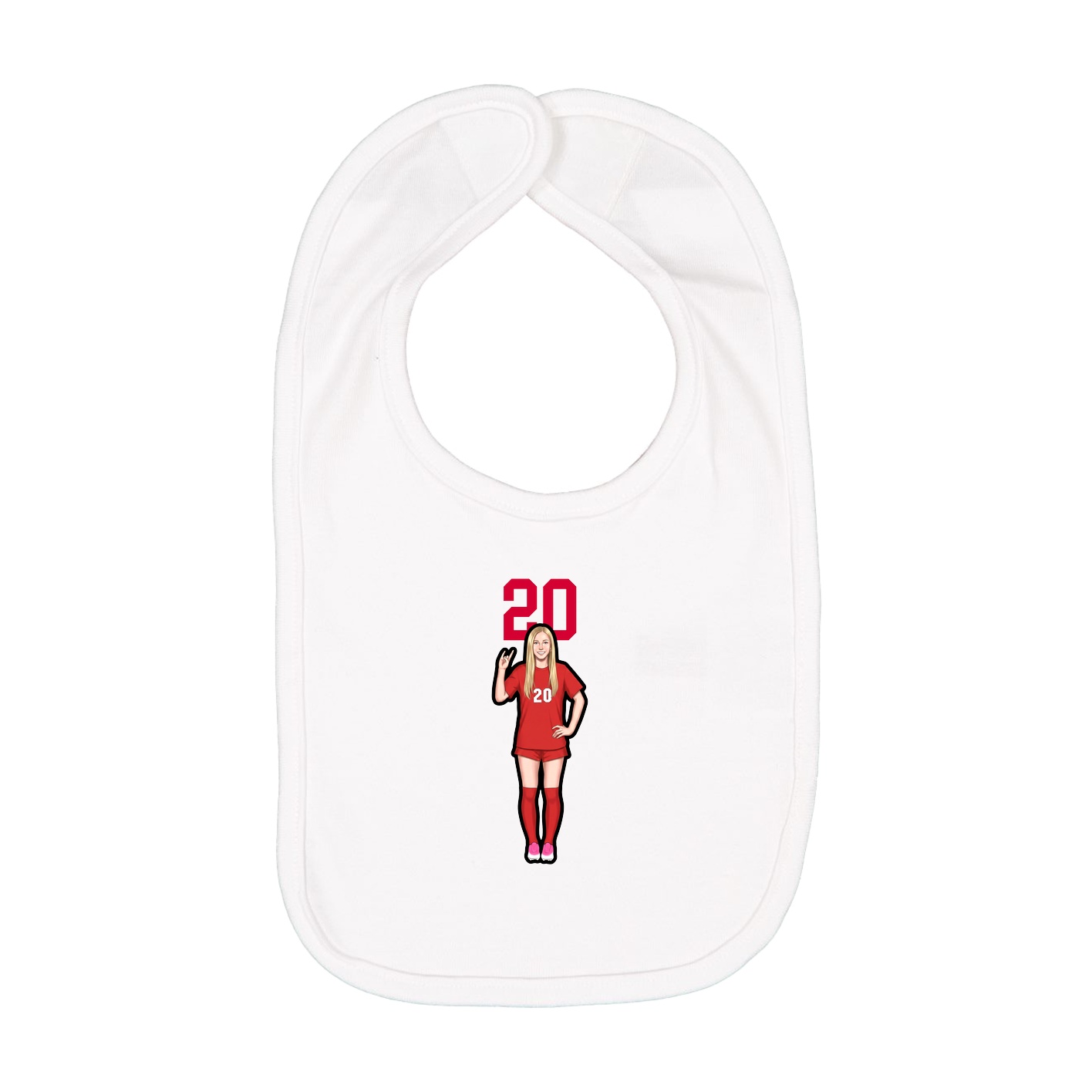 Infant Bib — Number Top in White
