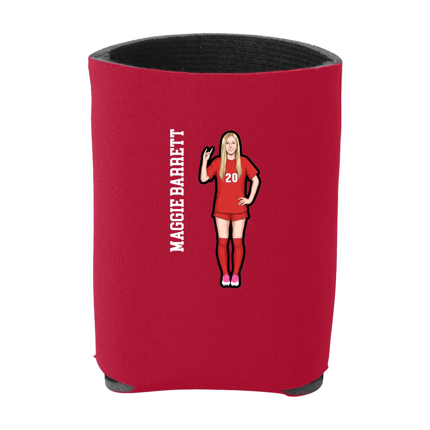Can Holder — Name Vertical in Red