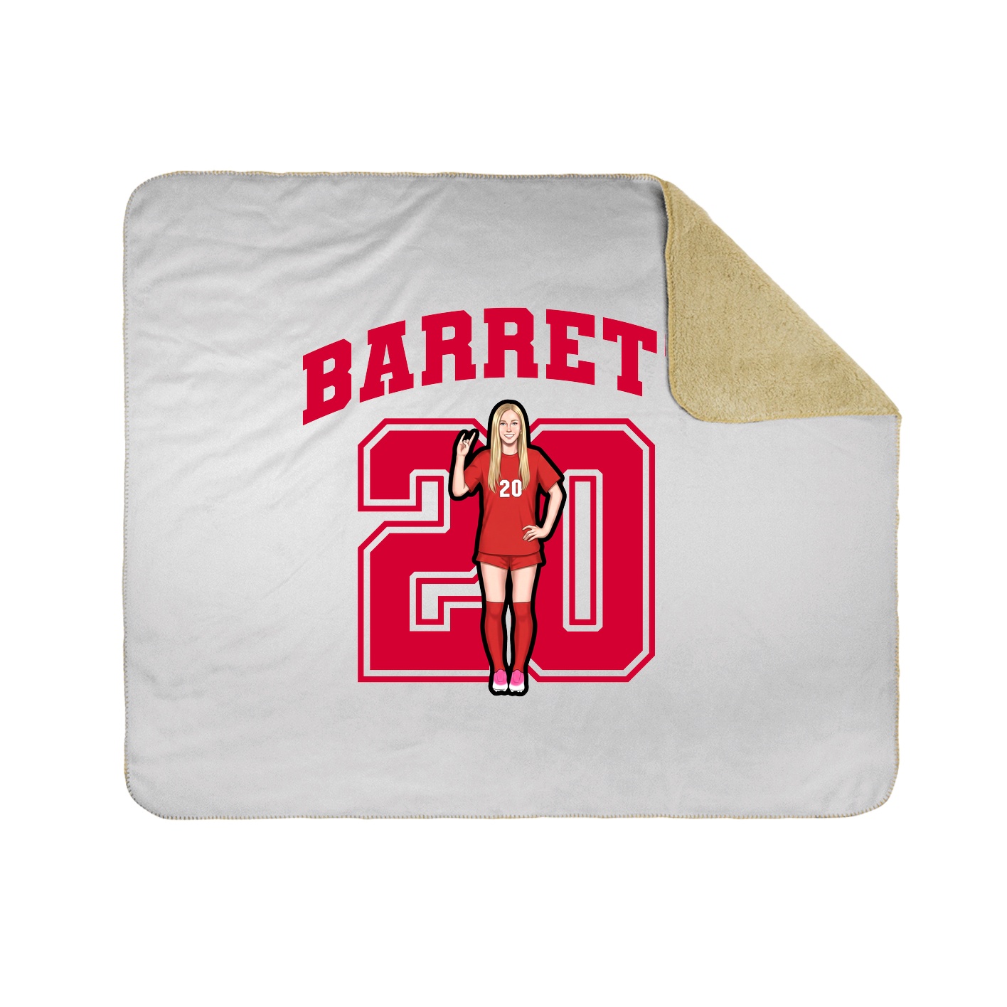 Throw Blanket — Number in White